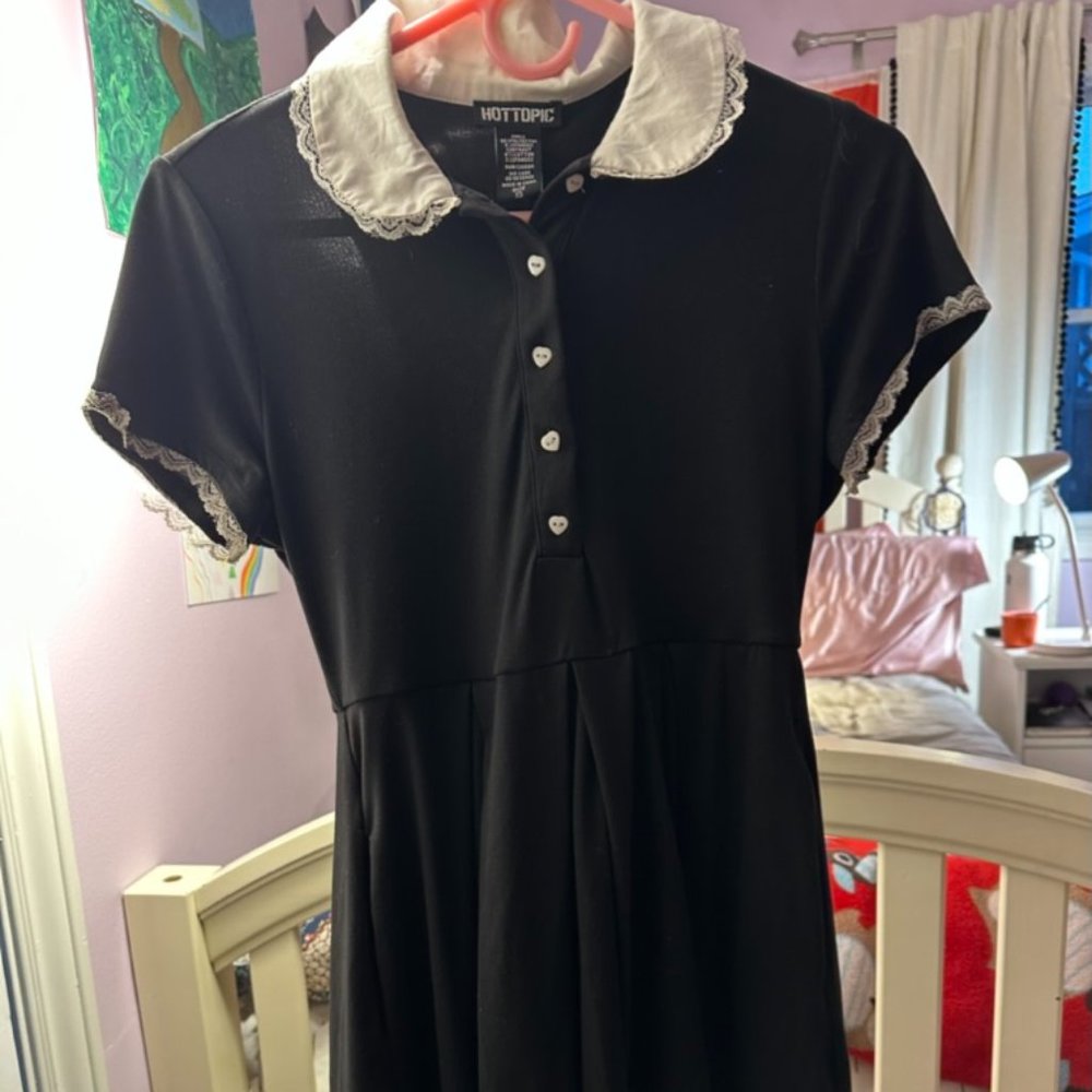 Collared black dress  - great deal - great condition - size XS - hot topic